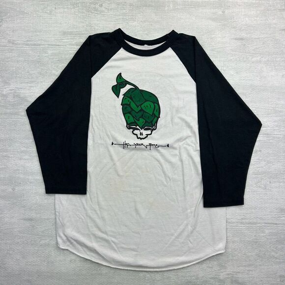 Vintage Grateful Dead Shirt Adult Large‎ Black White Hop Your Face Beer Brewery - Picture 1 of 7